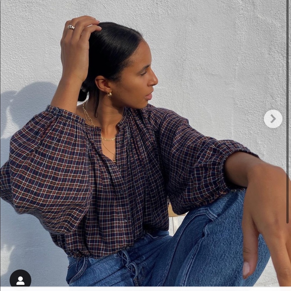 Dôen Jane Top Plaid XS - Picture 2 of 4
